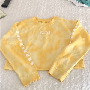 Vans Yellow Crop Sweatshirt tie dye sz. L
